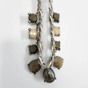 Green Multi-Stone Braided Chain Necklace
